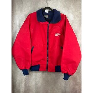 VTG 80's Enjoy Coca Cola Jacket  Sportsmaster Polar Fleece Lining Size XL Red